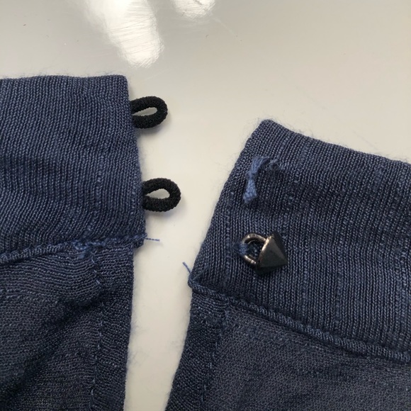 NAVY BLUE FLOWY HALTER TOP W/ LACE BOTTOM - Picture 5 of 6